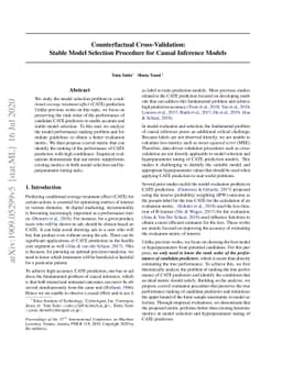 Counterfactual Cross-Validation: Stable Model Selection Procedure for
  Causal Inference Models