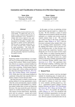 Annotation and Classification of Sentence-level Revision Improvement