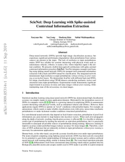 ScieNet: Deep Learning with Spike-assisted Contextual Information
  Extraction