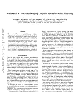 What Makes A Good Story? Designing Composite Rewards for Visual
  Storytelling
