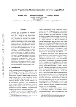 Entity Projection via Machine Translation for Cross-Lingual NER