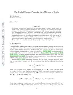The Global Markov Property for a Mixture of DAGs