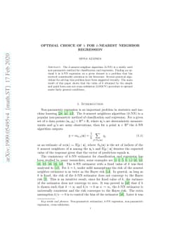 Optimal choice of $k$ for $k$-nearest neighbor regression