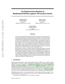 An Empirical Investigation of Randomized Defenses against Adversarial
  Attacks