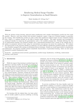 Reinforcing Medical Image Classifier to Improve Generalization on Small
  Datasets