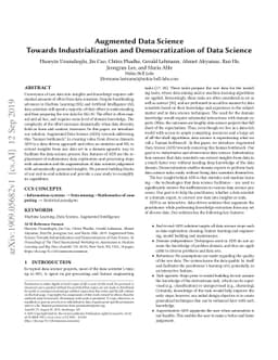 Augmented Data Science: Towards Industrialization and Democratization of
  Data Science