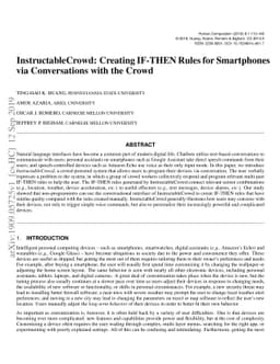 InstructableCrowd: Creating IF-THEN Rules for Smartphones via
  Conversations with the Crowd