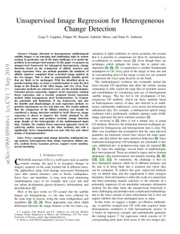 Unsupervised Image Regression for Heterogeneous Change Detection