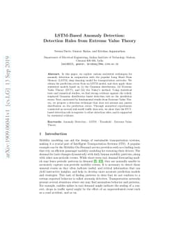 LSTM-Based Anomaly Detection: Detection Rules from Extreme Value Theory