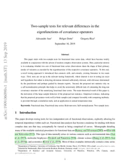 Two-sample tests for relevant differences in the eigenfunctions of
  covariance operators