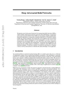 Deep Adversarial Belief Networks