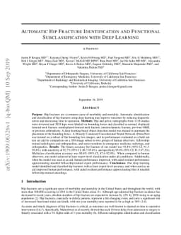 Automatic Hip Fracture Identification and Functional Subclassification
  with Deep Learning