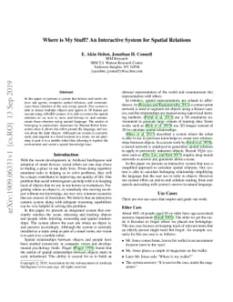 Where is My Stuff? An Interactive System for Spatial Relations