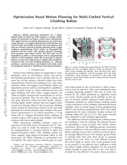Optimization Based Motion Planning for Multi-Limbed Vertical Climbing
  Robots