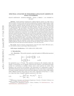 Spectral Analysis Of Weighted Laplacians Arising In Data Clustering
