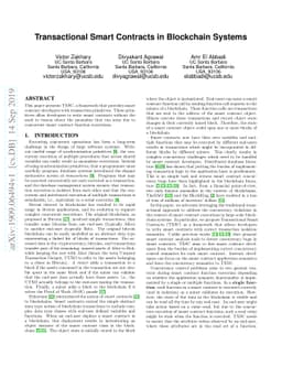 Transactional Smart Contracts in Blockchain Systems