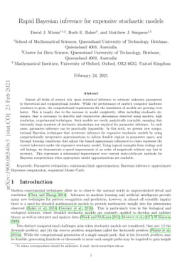 Rapid Bayesian inference for expensive stochastic models