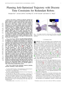 Planning Jerk-Optimized Trajectory with Discrete-Time Constraints for
  Redundant Robots
