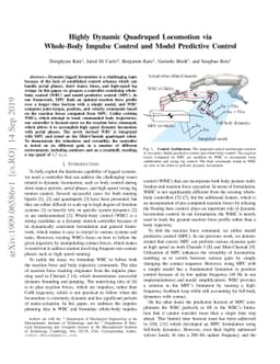 Highly Dynamic Quadruped Locomotion via Whole-Body Impulse Control and
  Model Predictive Control