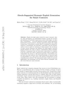 Oracle-Supported Dynamic Exploit Generation for Smart Contracts