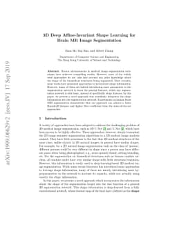 3D Deep Affine-Invariant Shape Learning for Brain MR Image Segmentation