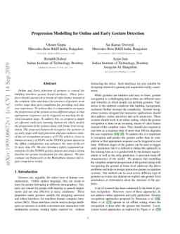 Progression Modelling for Online and Early Gesture Detection