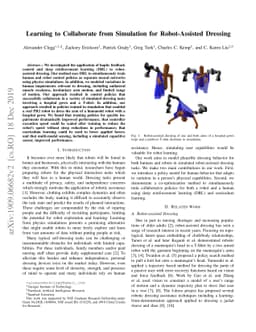 Learning to Collaborate from Simulation for Robot-Assisted Dressing