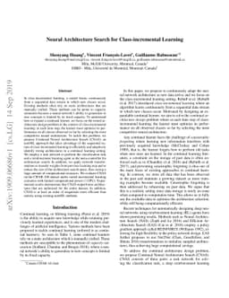 Neural Architecture Search for Class-incremental Learning