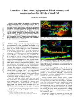 Loam_livox: A fast, robust, high-precision LiDAR odometry and mapping
  package for LiDARs of small FoV