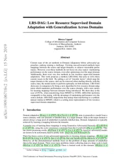 LRS-DAG: Low Resource Supervised Domain Adaptation with Generalization
  Across Domains
