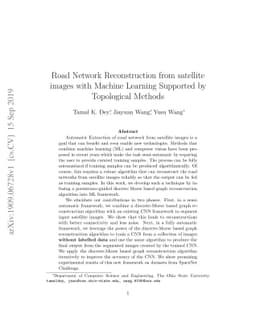 Road Network Reconstruction from Satellite Images with Machine Learning
  Supported by Topological Methods
