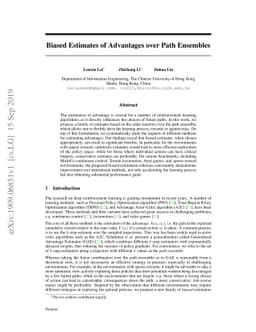 Biased Estimates of Advantages over Path Ensembles