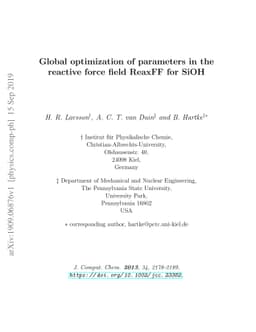 Global optimization of parameters in the reactive force field ReaxFF for
  SiOH