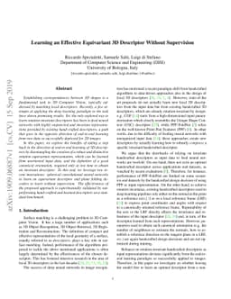 Learning an Effective Equivariant 3D Descriptor Without Supervision