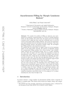 Asynchronous Filling by Myopic Luminous Robots