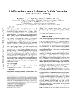 A Self-Attentional Neural Architecture for Code Completion with
  Multi-Task Learning