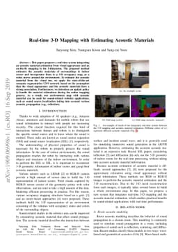 Real-time 3-D Mapping with Estimating Acoustic Materials