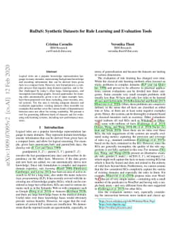 RuDaS: Synthetic Datasets for Rule Learning and Evaluation Tools