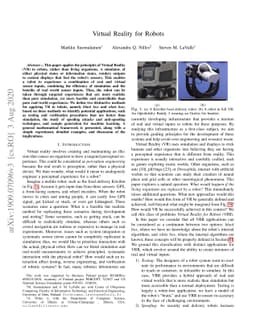 Virtual Reality for Robots