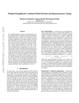 Weighted Sampling for Combined Model Selection and Hyperparameter Tuning