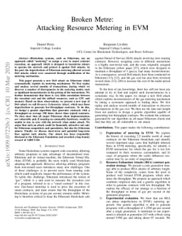 Broken Metre: Attacking Resource Metering in EVM