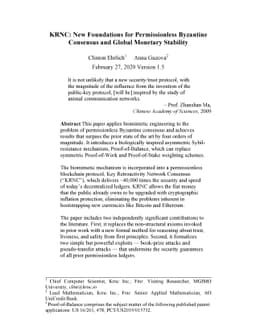 KRNC: New Foundations for Permissionless Byzantine Consensus and Global
  Monetary Stability