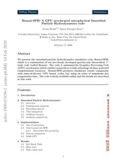 Bonsai-SPH: A GPU accelerated astrophysical Smoothed Particle
  Hydrodynamics code
