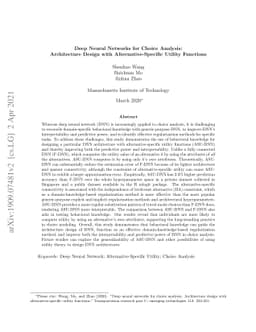 Deep Neural Networks for Choice Analysis: Architectural Design with
  Alternative-Specific Utility Functions