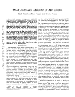 Object-Centric Stereo Matching for 3D Object Detection