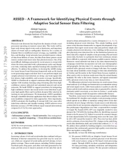 ASSED -- A Framework for Identifying Physical Events through Adaptive
  Social Sensor Data Filtering