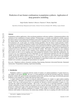 Prediction of rare feature combinations in population synthesis:
  Application of deep generative modelling