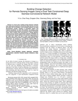 Building Change Detection for Remote Sensing Images Using a Dual Task
  Constrained Deep Siamese Convolutional Network Model