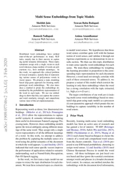 Multi Sense Embeddings from Topic Models