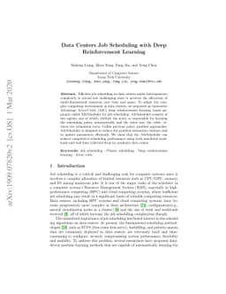 Data Centers Job Scheduling with Deep Reinforcement Learning